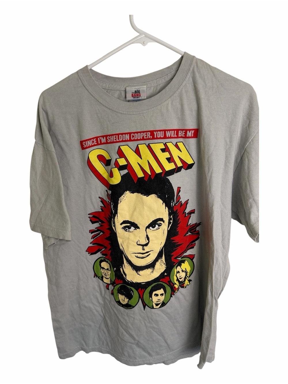 (2373) C-Men Graphic Tee - Light Gray, Size: Large